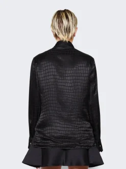 Versace Croc-Devore Silk Blend Shirt Black