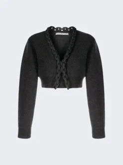 Alexander Wang Cropped Cardigan Charcoal Melange