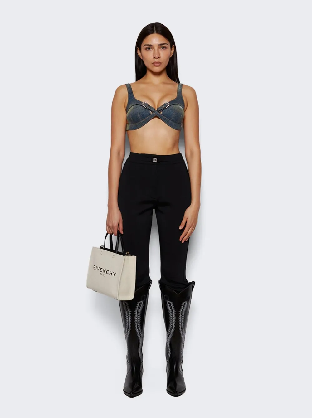 Givenchy Crossed Front Bra Military Blue