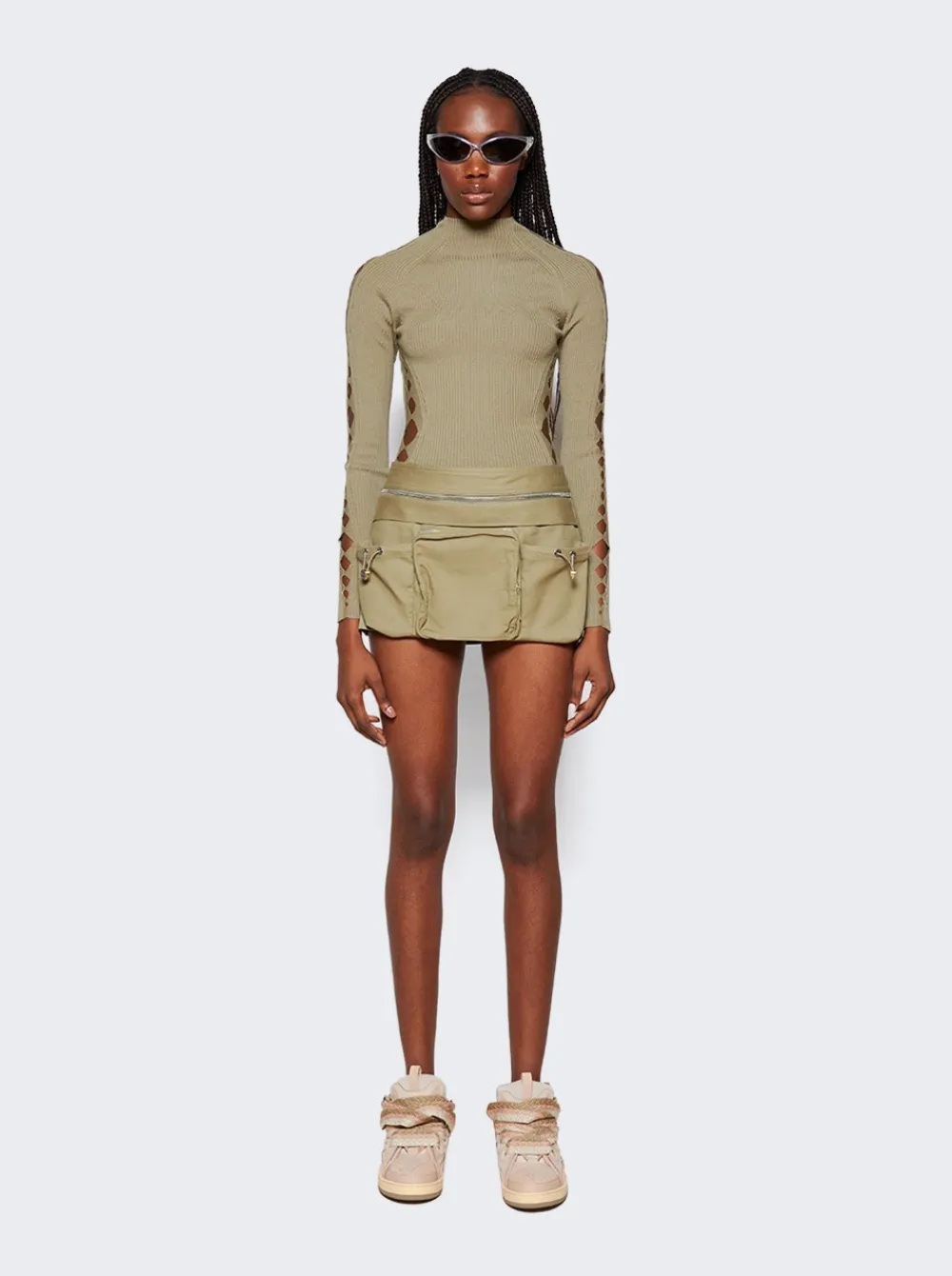 Lanvin Curb Sneakers Nude