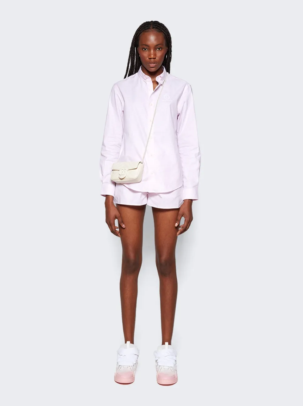 Lanvin Curb Sneakers Pink And White