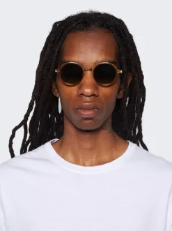 Mykita Dayo Sunglasses Glossy Gold And Dark Brown