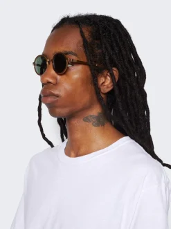 Mykita Dayo Sunglasses Glossy Gold And Dark Brown