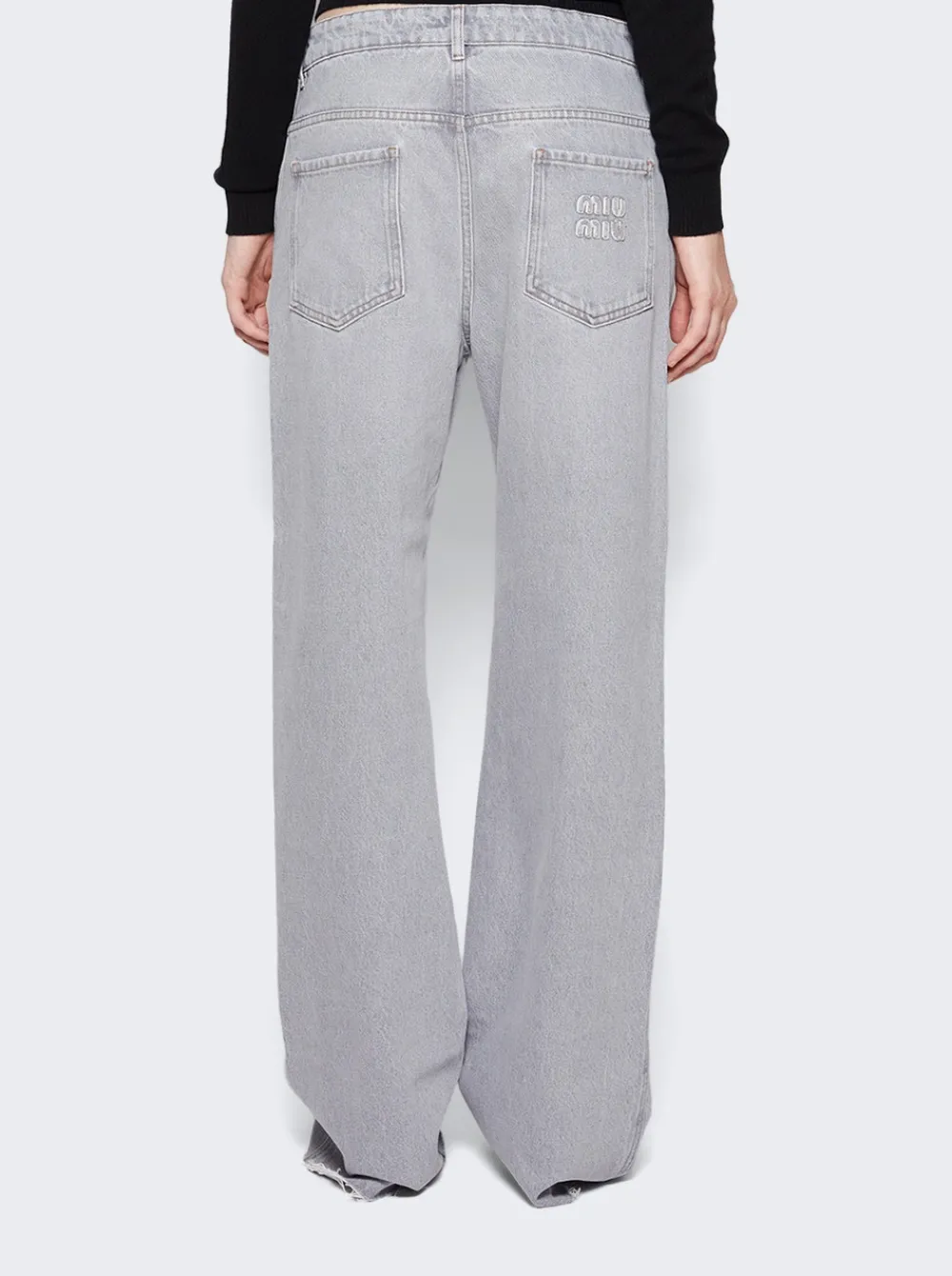Miu Miu Denim Pants Grey