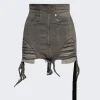 Rick Owens DRKSHDW Dirt Denim Cutoff Shorts Mineral Grey