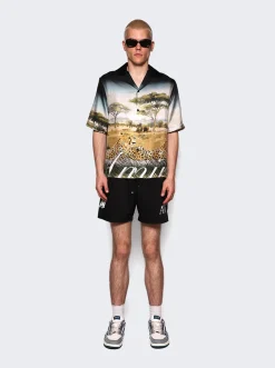 Amiri Double Logo Swim Shorts Black