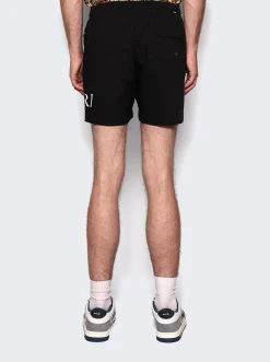 Amiri Double Logo Swim Shorts Black