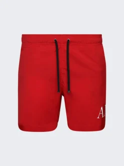 Amiri Double Logo Swim Shorts Red