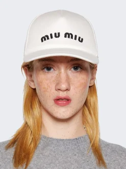 Miu Miu Drill Baseball Cap White