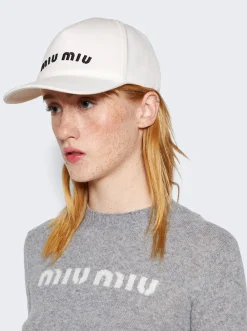 Miu Miu Drill Baseball Cap White