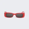 Balenciaga Dynasty Rectangle Sunglasses Red