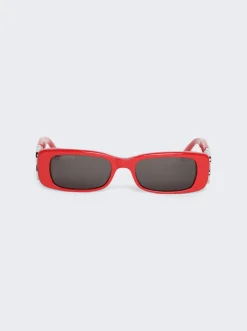 Balenciaga Dynasty Rectangle Sunglasses Red