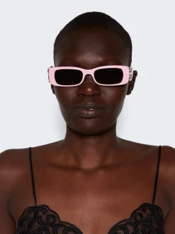 Balenciaga Dynasty Rectangle Sunglasses Pink