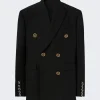 BURBERRY Ekd Button Detail Tailored Jacket Black