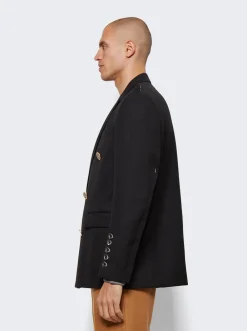 BURBERRY Ekd Button Detail Tailored Jacket Black