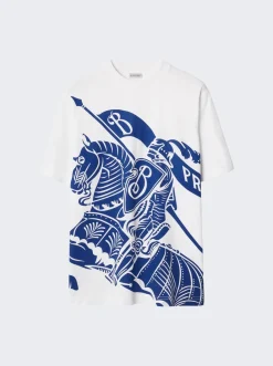 BURBERRY Ekd Print T-Shirt White And Blue