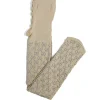 Gucci Embellished Crystal Logo Tights Rose And Light Grey