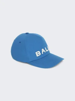 BALLY Embroidered Baseball Hat Blue Kiss