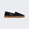 Saint Laurent Embroidered Canvas Espadrilles Black