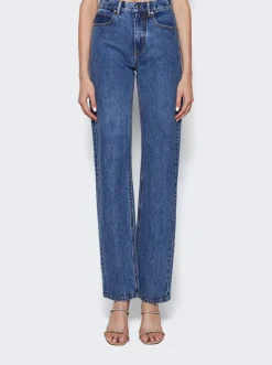 Alexander Wang Ez Straight Leg Clear Bead Jeans Deep Blue