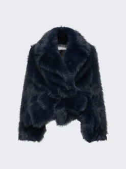 Sacai Faux Fur Jacket Navy