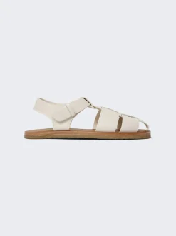 The Row Fisherman Crepe Sandal Milk