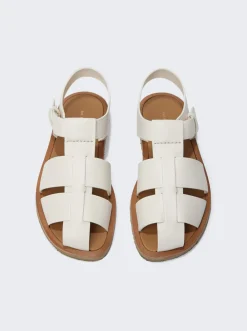 The Row Fisherman Crepe Sandal Milk