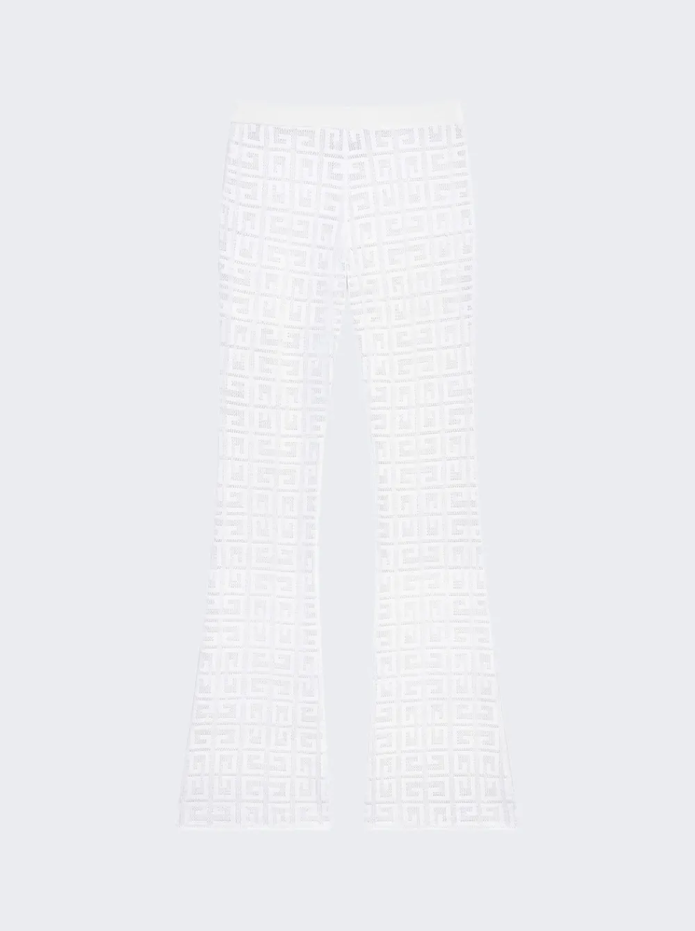 Givenchy Flare Pants In 4G Jacquard White