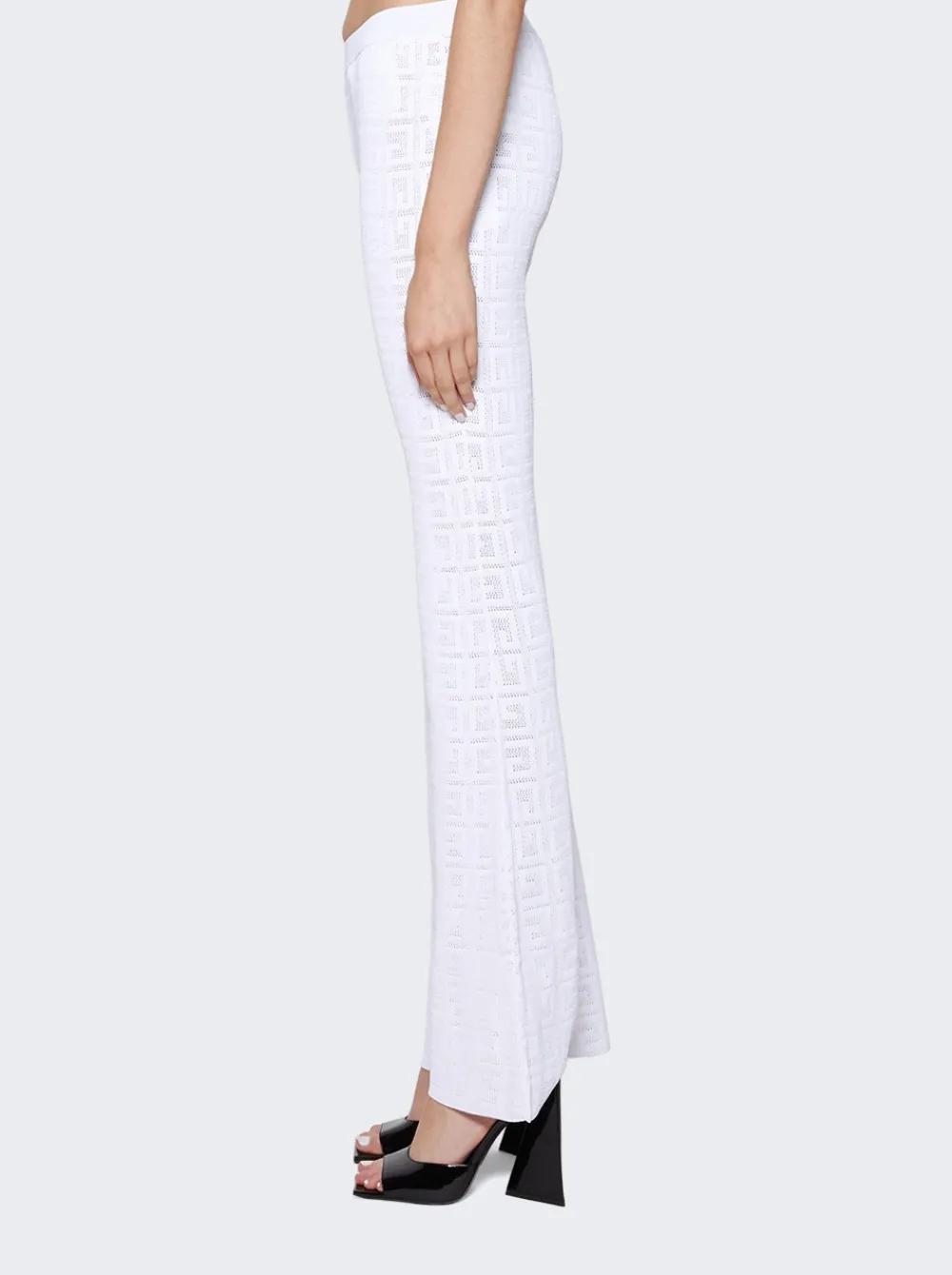 Givenchy Flare Pants In 4G Jacquard White