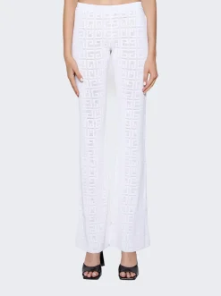 Givenchy Flare Pants In 4G Jacquard White