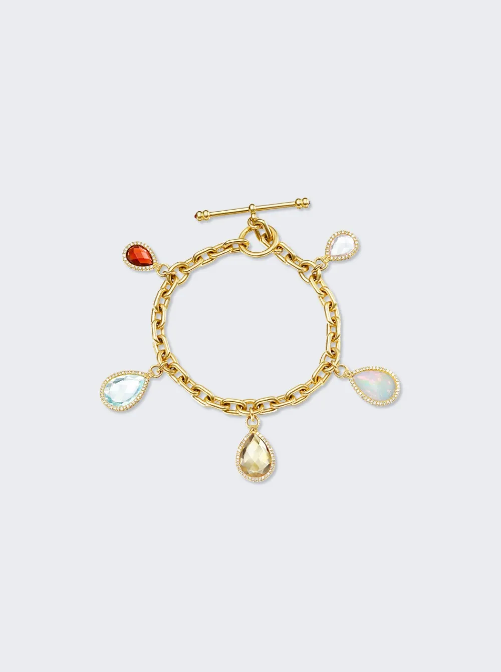 Nina Runsdorf Flip Charm Bracelet 18K Yellow Gold