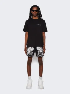 Amiri Floral Swim Shorts Black
