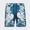 Amiri Floral Swim Shorts Blue