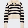 Khaite Franklin Sweater Magnolia And Navy Stripe