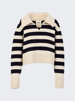 Khaite Franklin Sweater Magnolia And Navy Stripe