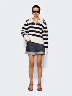 Khaite Franklin Sweater Magnolia And Navy Stripe