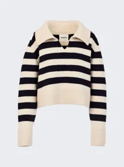 Khaite Franklin Sweater Magnolia And Navy Stripe