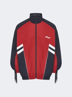 Martine Rose Fringe Track Jacket Burgundy