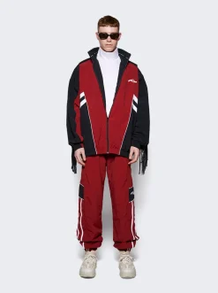 Martine Rose Fringe Track Jacket Burgundy