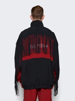Martine Rose Fringe Track Jacket Burgundy