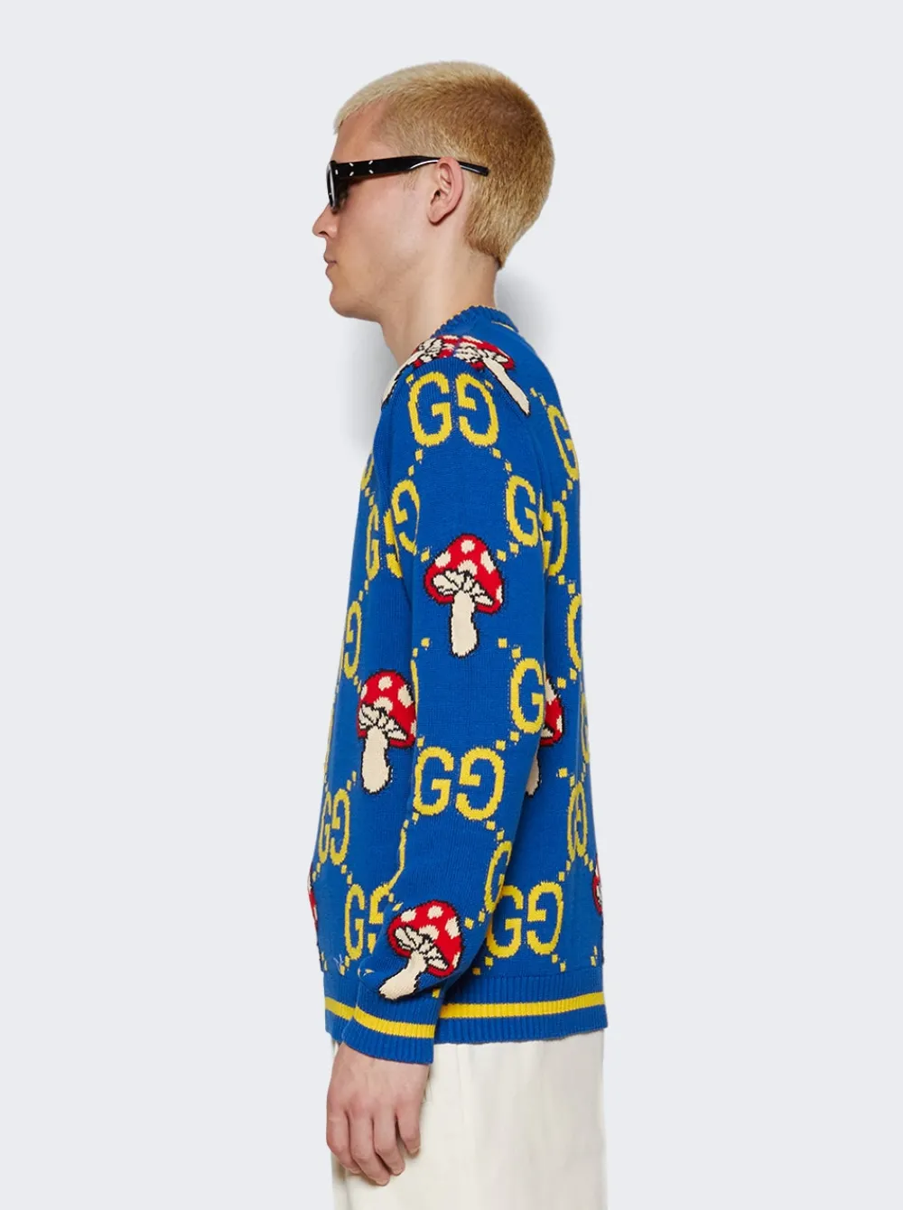 Gucci Gg Cotton Wool Sweater Blue