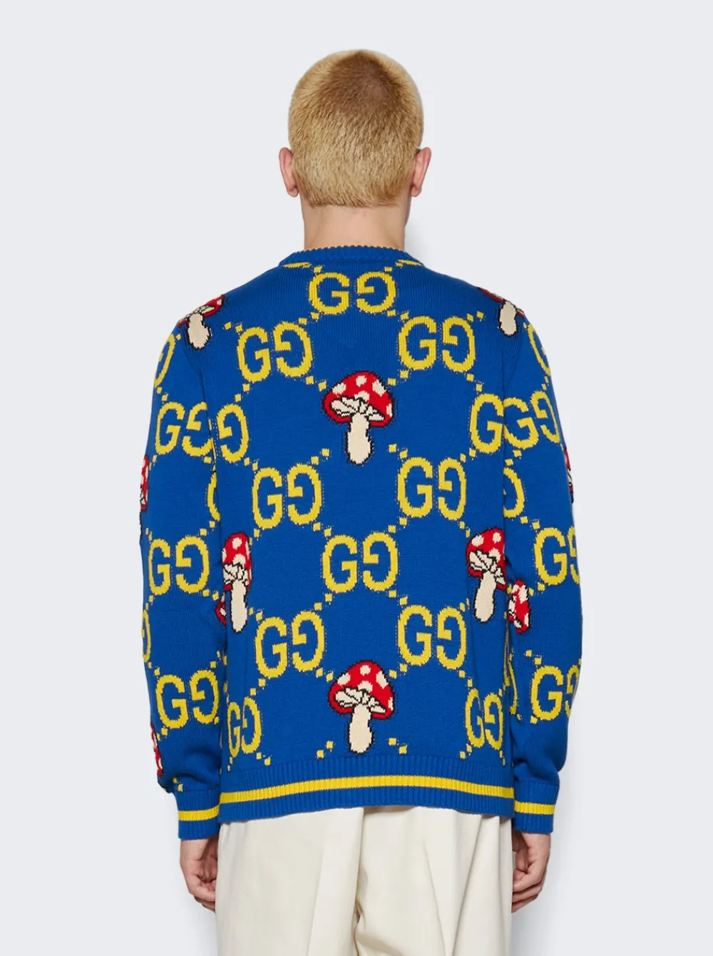 Gucci Gg Cotton Wool Sweater Blue