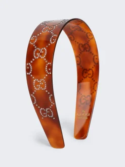 Gucci Gg Crystal Headband Tortoiseshell
