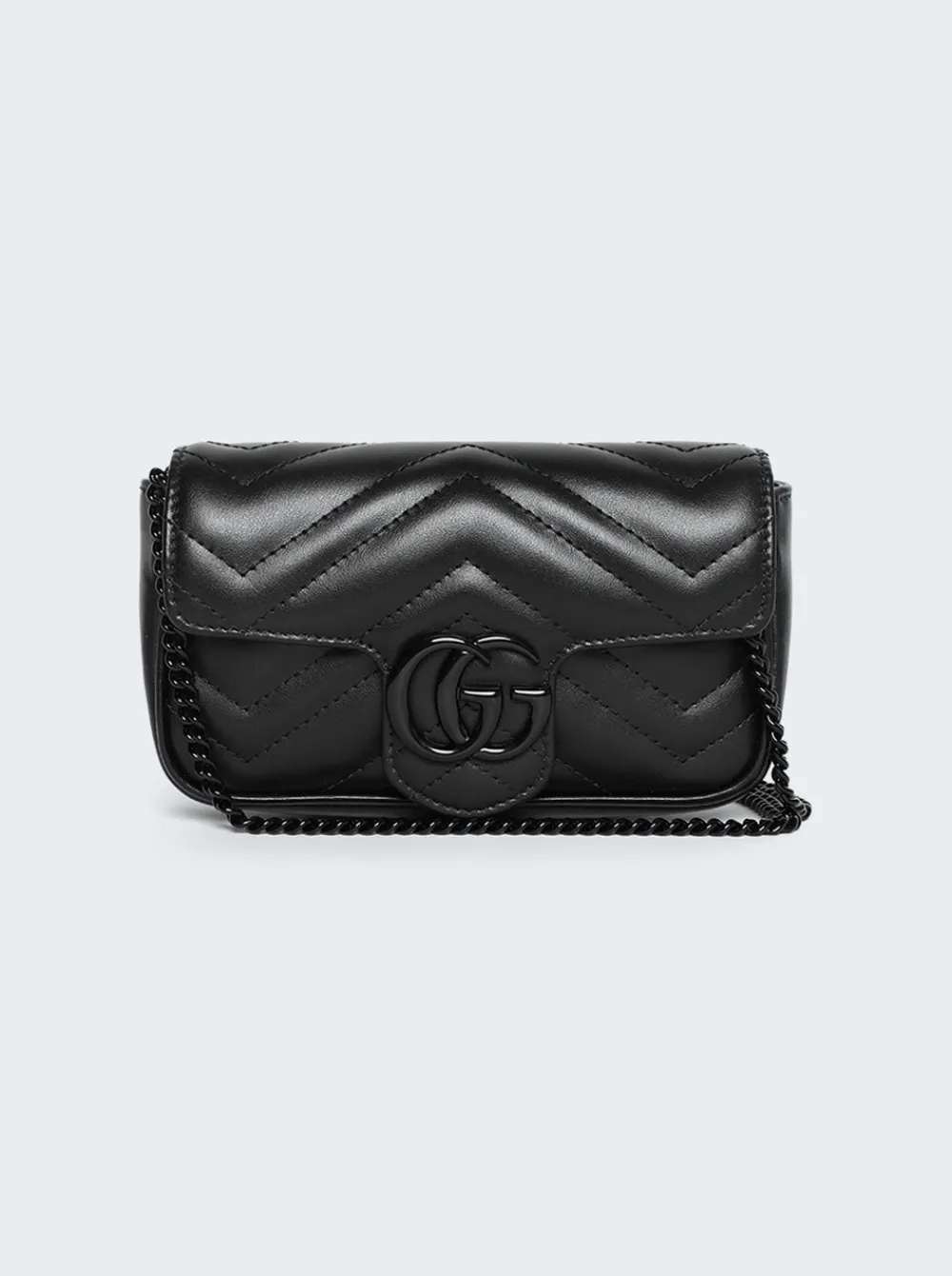 Gucci Gg Marmont Leather Super Mini Bag Black