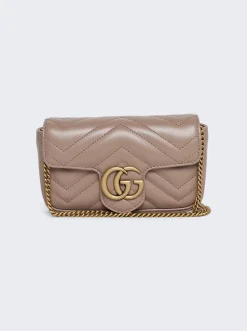 Gucci Gg Marmont Leather Super Mini Bag Rose