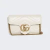 Gucci Gg Marmont Leather Super Mini Bag Mystic White