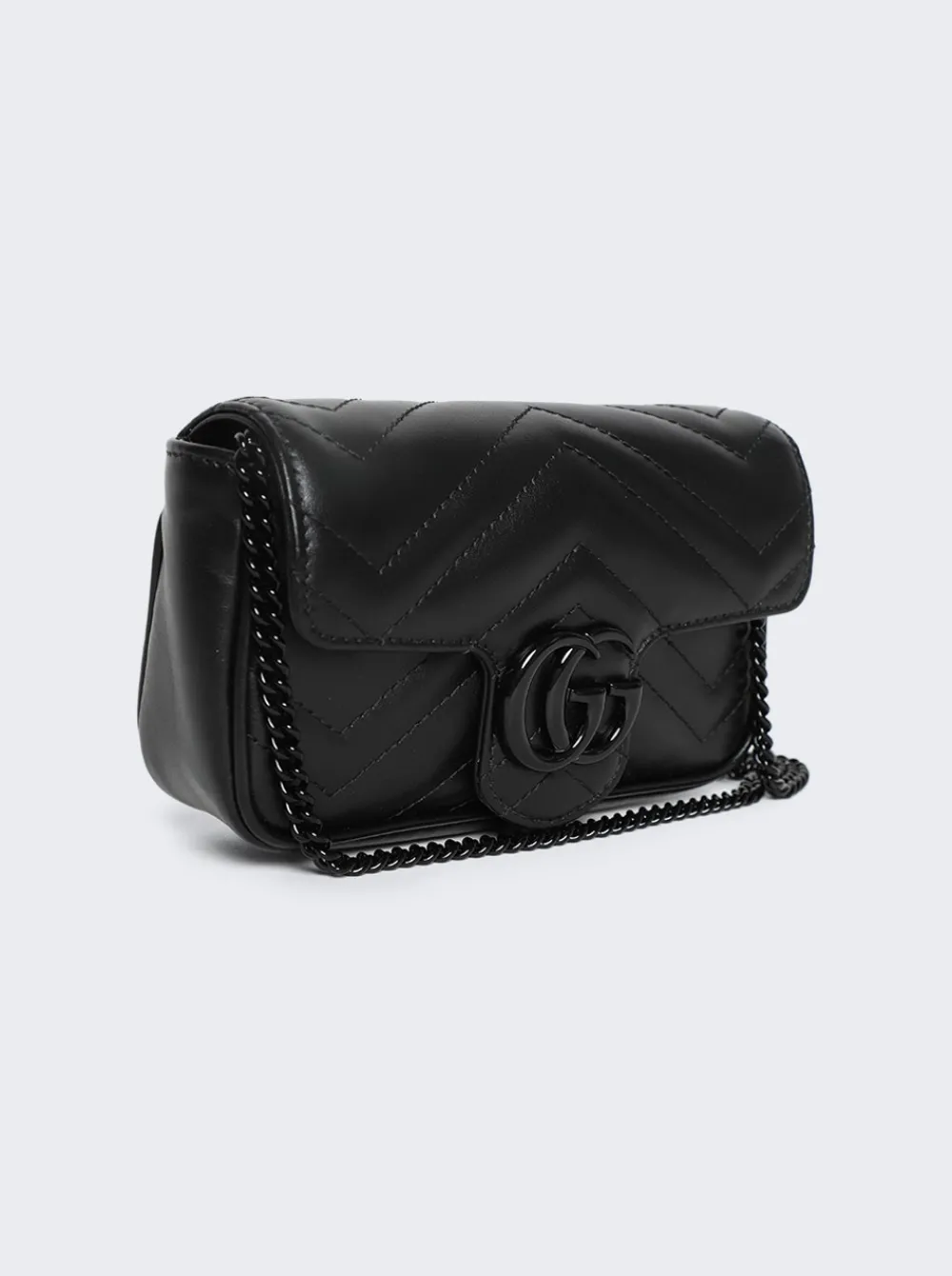 Gucci Gg Marmont Leather Super Mini Bag Black