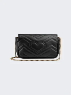 Gucci Gg Marmont Matelasse Leather Super Mini Bag Black