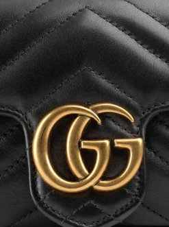 Gucci Gg Marmont Matelasse Leather Super Mini Bag Black