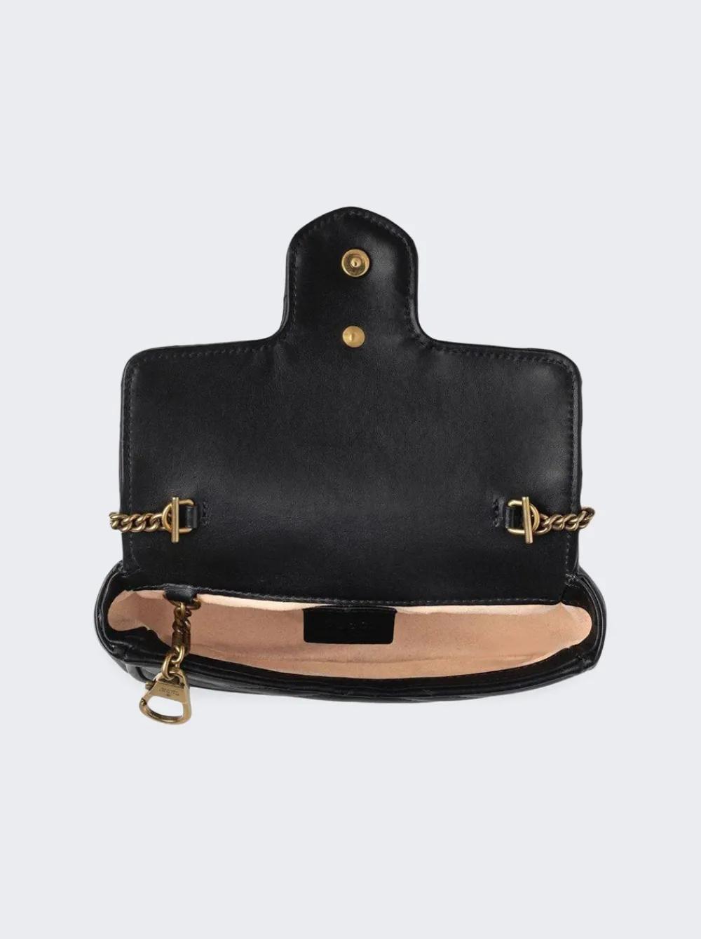 Gucci Gg Marmont Matelasse Leather Super Mini Bag Black